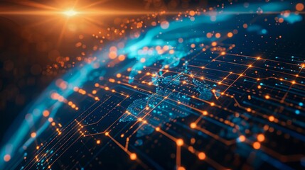 Obraz premium impact of financial technology on global markets, enabling seamless transactions and investment