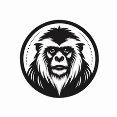 Gibbon primate mammal. Monkey in wildlife. Vector