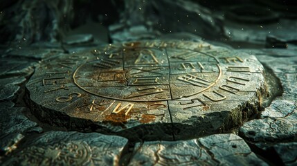 Puzzle: A series of cryptic runes carved into an ancient stone tablet hold the key