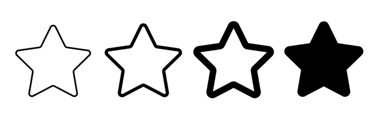 Set of stars review and rating icons. Vector illustration isolated.