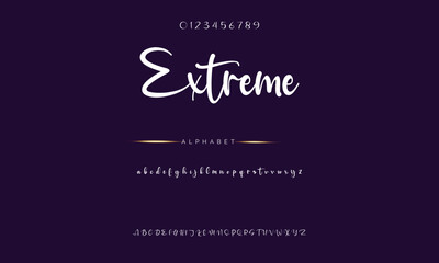 Lettering signature font isolated on background. brus style alphabet. Vector logo letters.