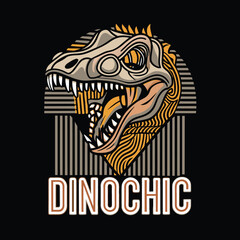 Dino head t shirt design