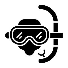   Snorkeling glyph icon