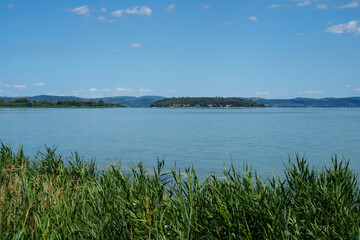 The Trasimeno lake at summer near Passignano
