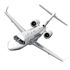 Private jet aircraft isolated on white or transparent background