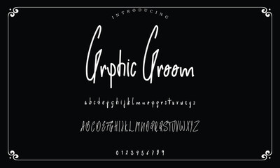 Lettering signature font isolated on background. brus style alphabet. Vector logo letters.