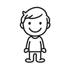 A cheerful cartoon character with spiky hair and big eyes