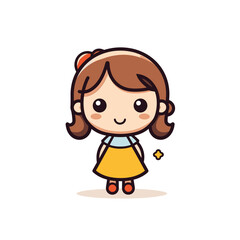 A cheerful cartoon character with spiky hair and big eyes