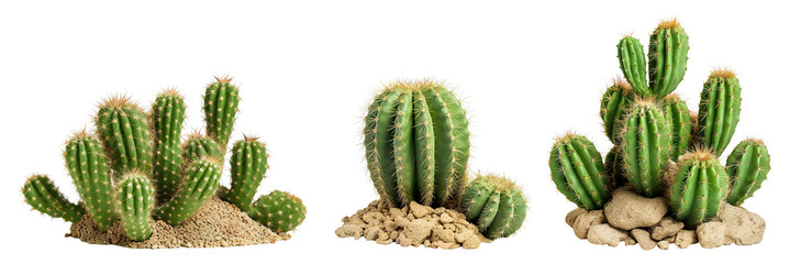 Set of cacti cut out - obrazy, fototapety, plakaty