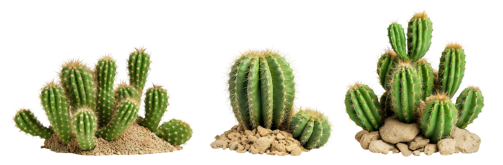Set of cacti cut out