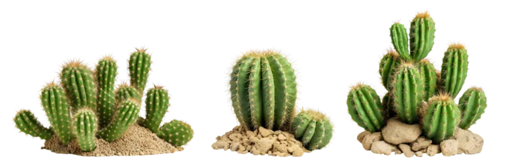 Abwaschbare Fototapete Set of cacti cut out © Yeti Studio