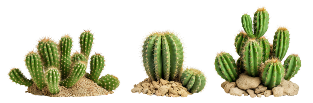 Set of cacti cut out