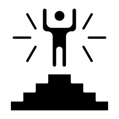 Beaming Success glyph icon