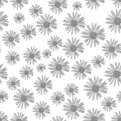 Seamless wallpaper with beautiful flowers.Vintage floral ornament. simple light and dark gray flower texture background pattern used for textile,wallpapers..,