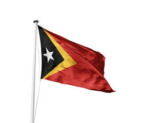 National Flag of East Timor. Flag isolated on white background with clipping path.