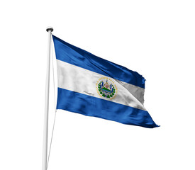National Flag of El Salvador. Flag isolated on white background with clipping path.