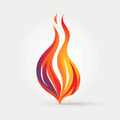 Fire | Minimalist and Simple Line White background - Vector illustration