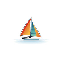 Sailboat isolated on a transparent background