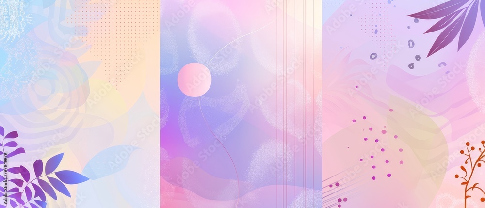 Poster an y2k style blurred gradient shapes set with linear forms and sparkles. blurred heart and circles a