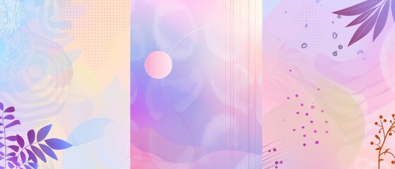 Fototapeta na wymiar An Y2K style blurred gradient shapes set with linear forms and sparkles. Blurred heart and circles aura aesthetic elements. Modern minimalistic signs with blurred holo lilac gradients. Modern design.