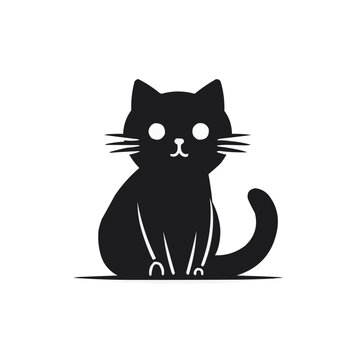Cat | Minimalist and Simple Line White background - Vector