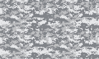 Print seamless pattern. Abstract military or hunting repeated camouflage background. black and white gray. Vector illustration. © Natallia