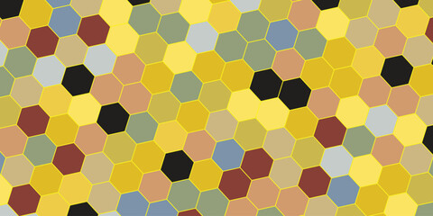 Colorful hexagon pattern. Abstract hexagonal background. Bright hexagon mosaic background.