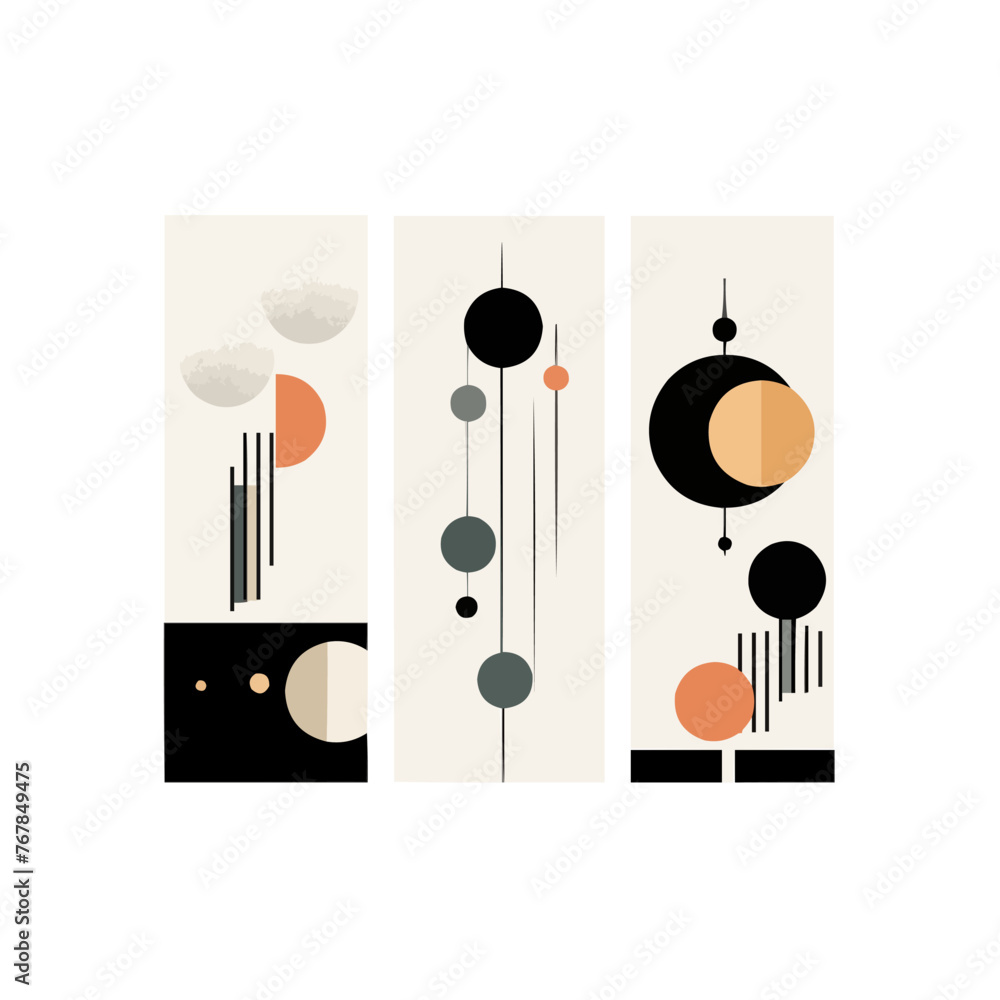 Poster palette | minimalist and simple set of 3 line white background