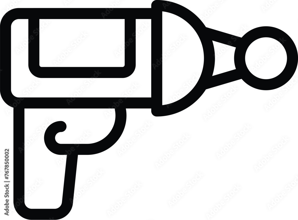 Aufkleber pulse blaster gun icon outline vector. beam effect firearm. futuristic game pointer