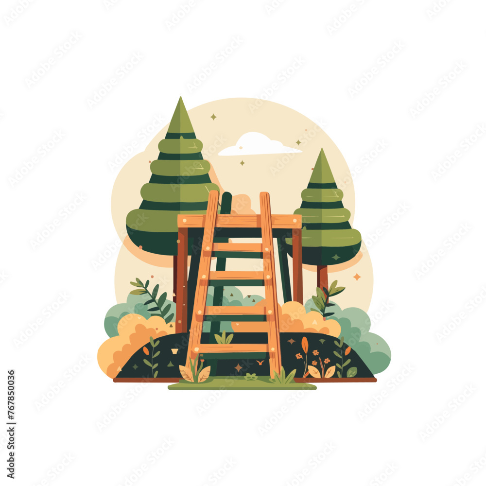 Poster ladder vector isolated on white.