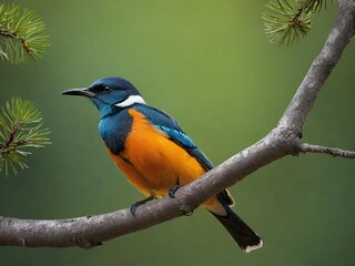 a bird is sitting on a branch of a tree