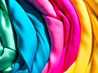 rainbow fabric background. silk texture.