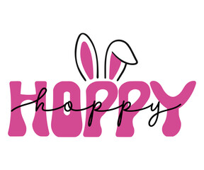 Happy Easter Day Svg,Retro t-shirt,Hoppy Easter,Cut File,Inastant Download