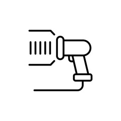 Barcode scanner outline icons, minimalist vector illustration ,simple transparent graphic element .Isolated on white background