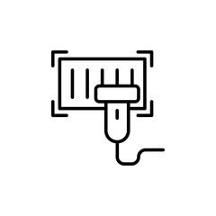 Barcode scanner outline icons, minimalist vector illustration ,simple transparent graphic element .Isolated on white background