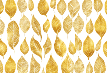 Golden background row white leaves