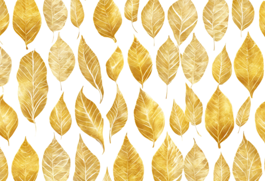 Golden background row white leaves