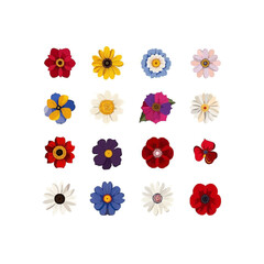 Flower icons set isolated on white background. Flower simple icon.