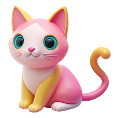 Beautiful 3D Cat in Multicolor