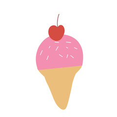 icon ice cream and piece of cake vector