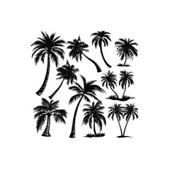 Collection of realistic tree isolated on white background. Natural object for landscape design, park