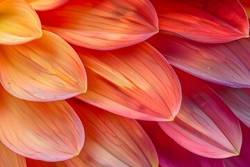 Abstract Flower Petals: Macro shot of colorful flower petals arranged in an abstract and artistic composition.

