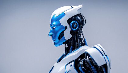 Humanoid cyborg. Futuristic concept of AI. Artificial Intelligence technology. Machine learning