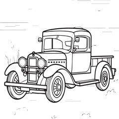Vehicles coloring pages for coloring book. Vehicles outline vector