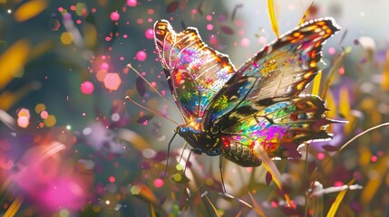 "A Colorful Butterfly Flying Through the Air"


