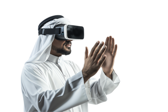 muslim man, Busy scene with a businessman in a suit holding a camera and another person looking through binoculars, possibly a security guard