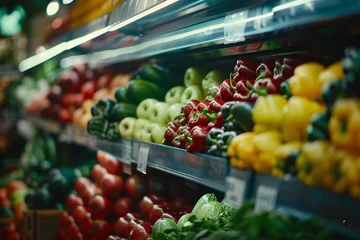 Foto op Plexiglas a shelf of vegetables in a store © Serghei11