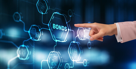 BONDS. Stock Market Finance concept. Investing in business