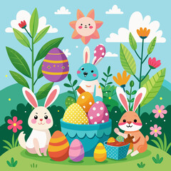 Easter Day Vector Graphics Vibrant Designs for Festive Celebrations