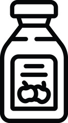 Apple vinegar bottle icon outline vector. Natural condiment. Fruit fermented juice